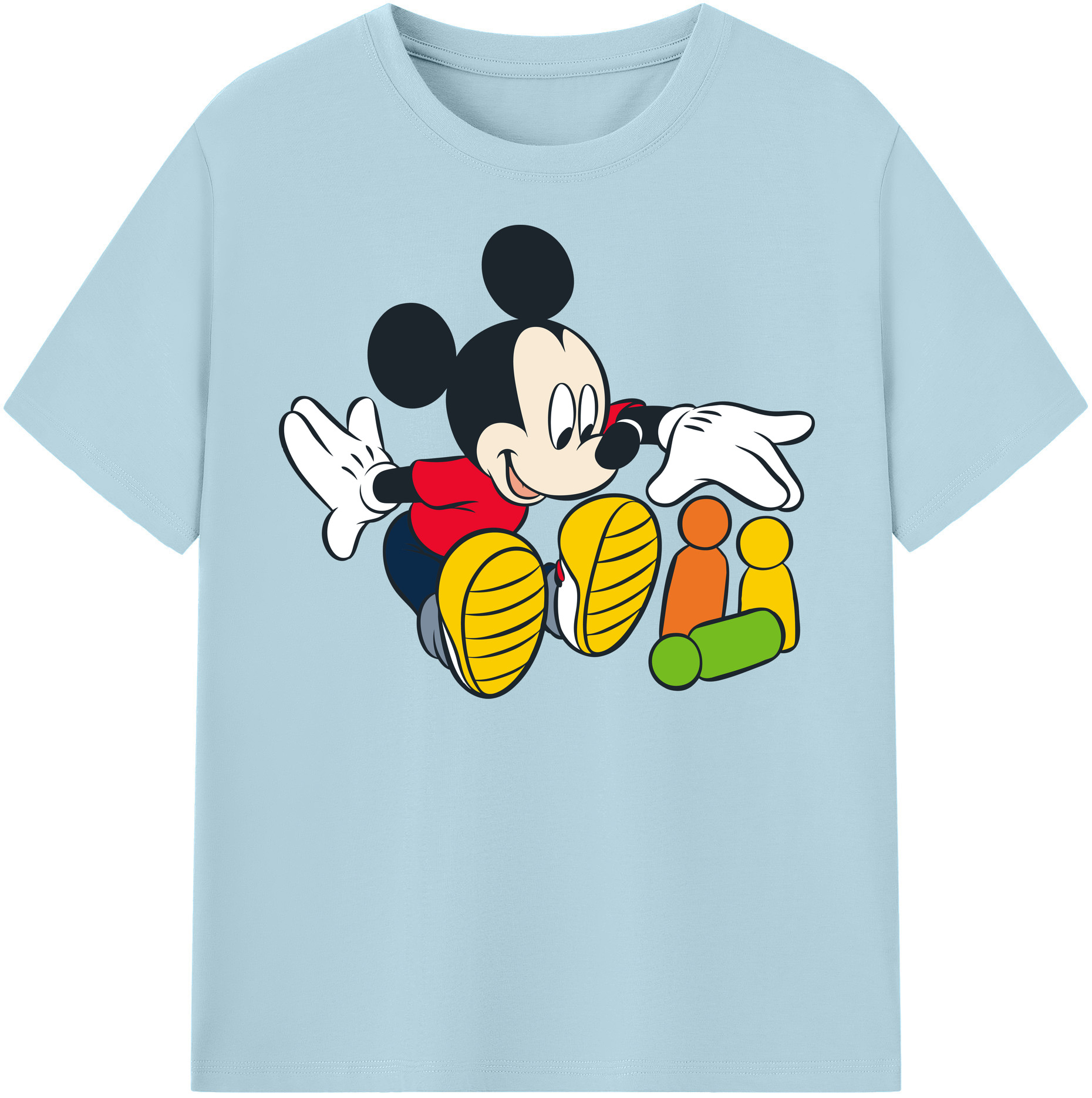 （画像用） ミッキーマウス Mickey Mouse 綿100％半袖Tシャツ（フロントプリント）
